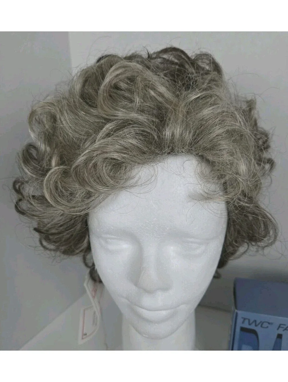 TWC Fashion Basics Holiday Color 365 Size Large Wig Curly Salt and Pepper